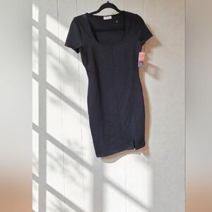 Haley & June Black Form Fitted Dress SZ L NWT